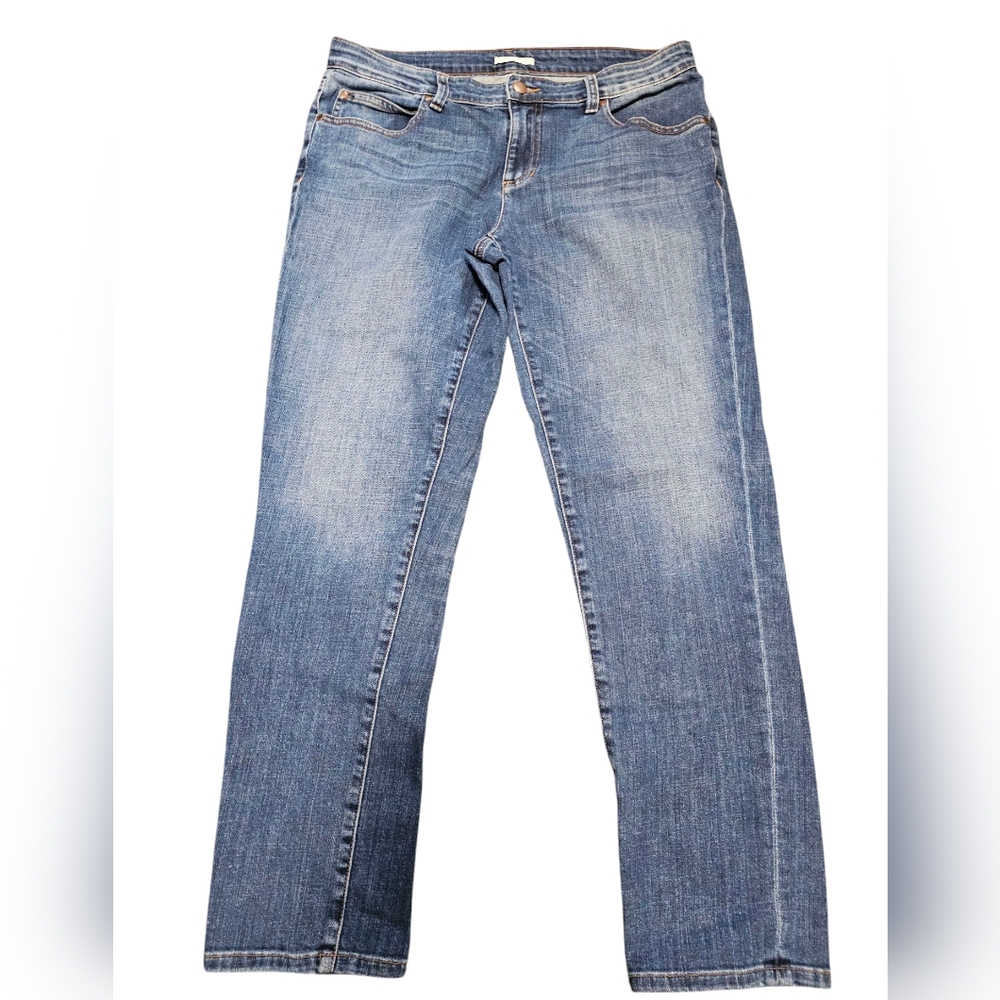 Eileen Fisher Straight Leg Jeans 8 Women's High Rise Organic Cotton 34x28 USA
